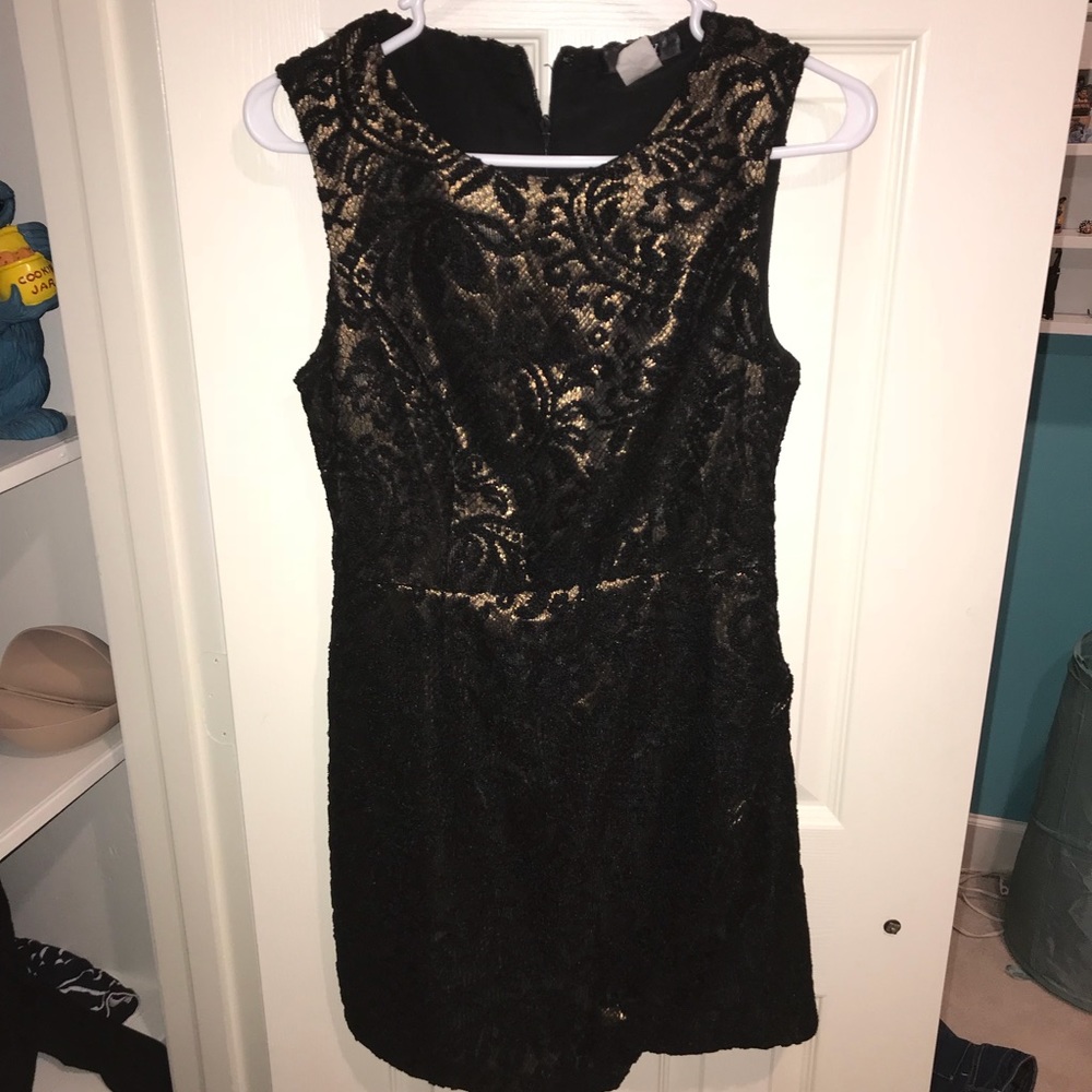 Black and gold Fury cocktail dress